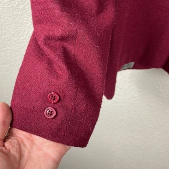 Oscar De La Renta Red Wine Wool Blend Blazer Boss Career Holiday Vintage Sz 10 - Picture 12 of 13